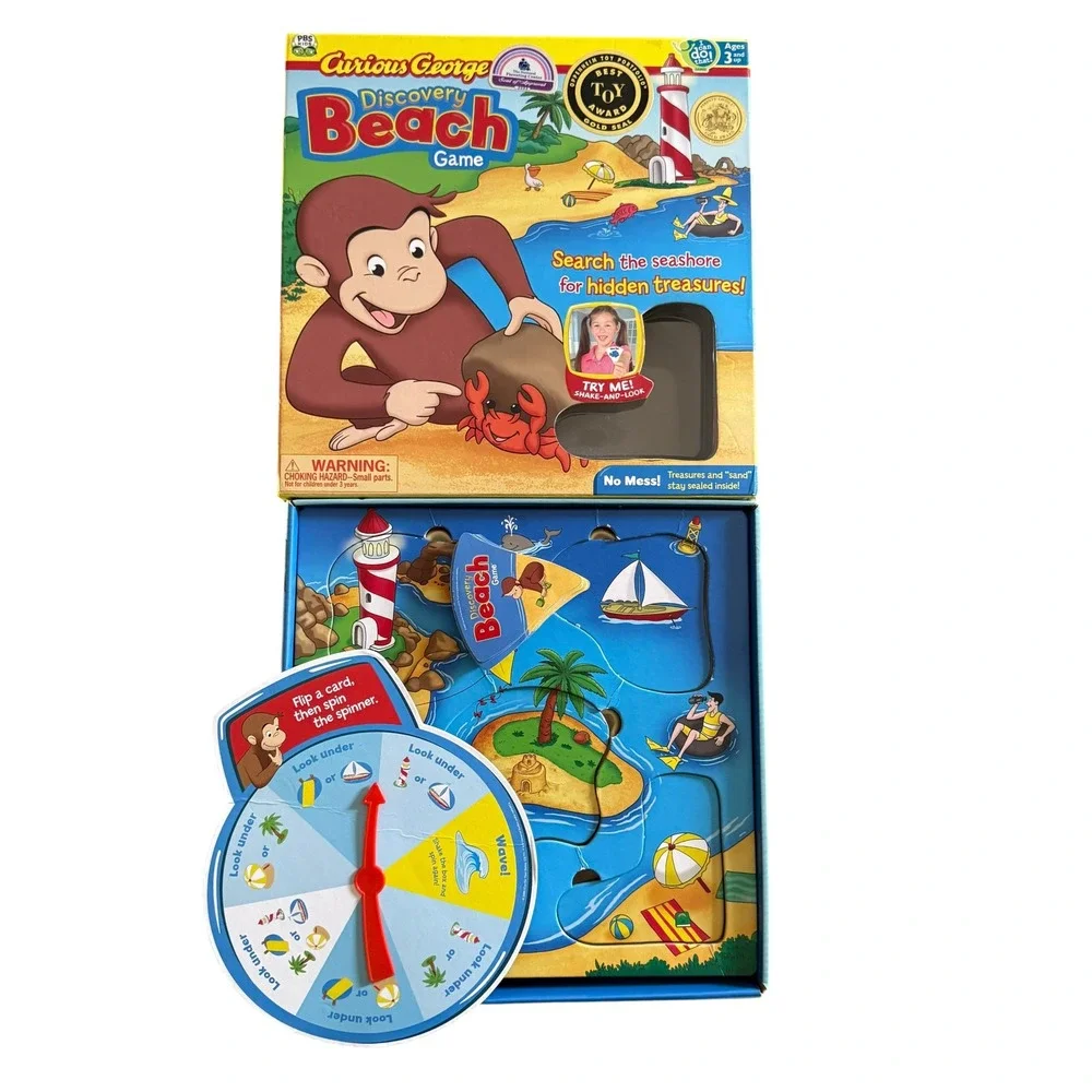 I Can Do That! Curious George Discovery Beach Game Kids Blue Scavenger Hunt Flaw